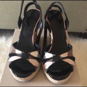 Authentic Burberry wedge sandals!